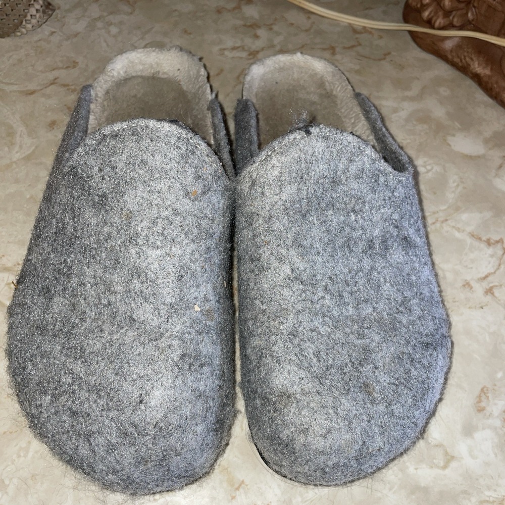 Gray Soft Felt Cork Bottom Clogs 8 Women's